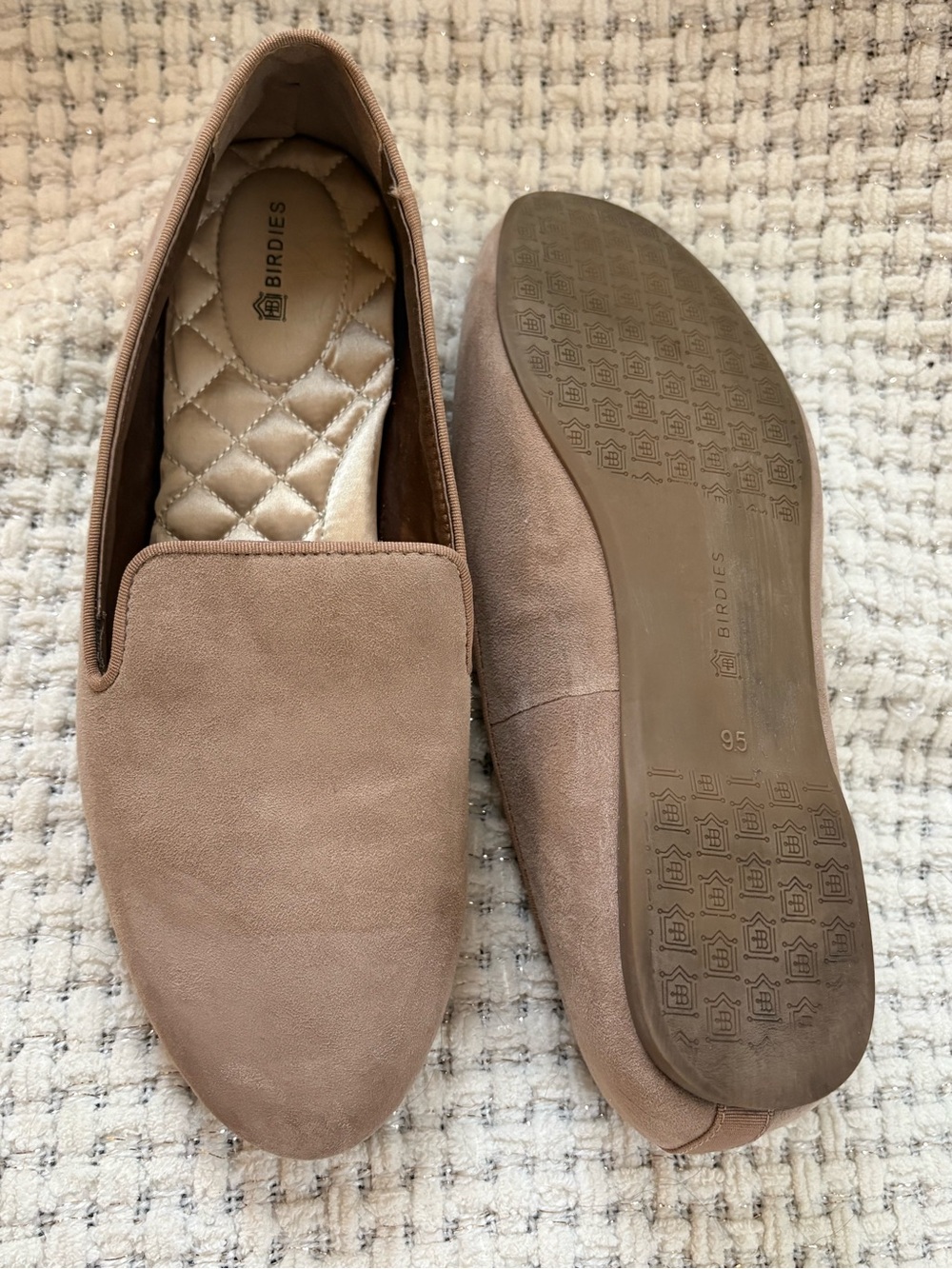 Birdies the Starling Suede Flats in Taupe Size 9.5